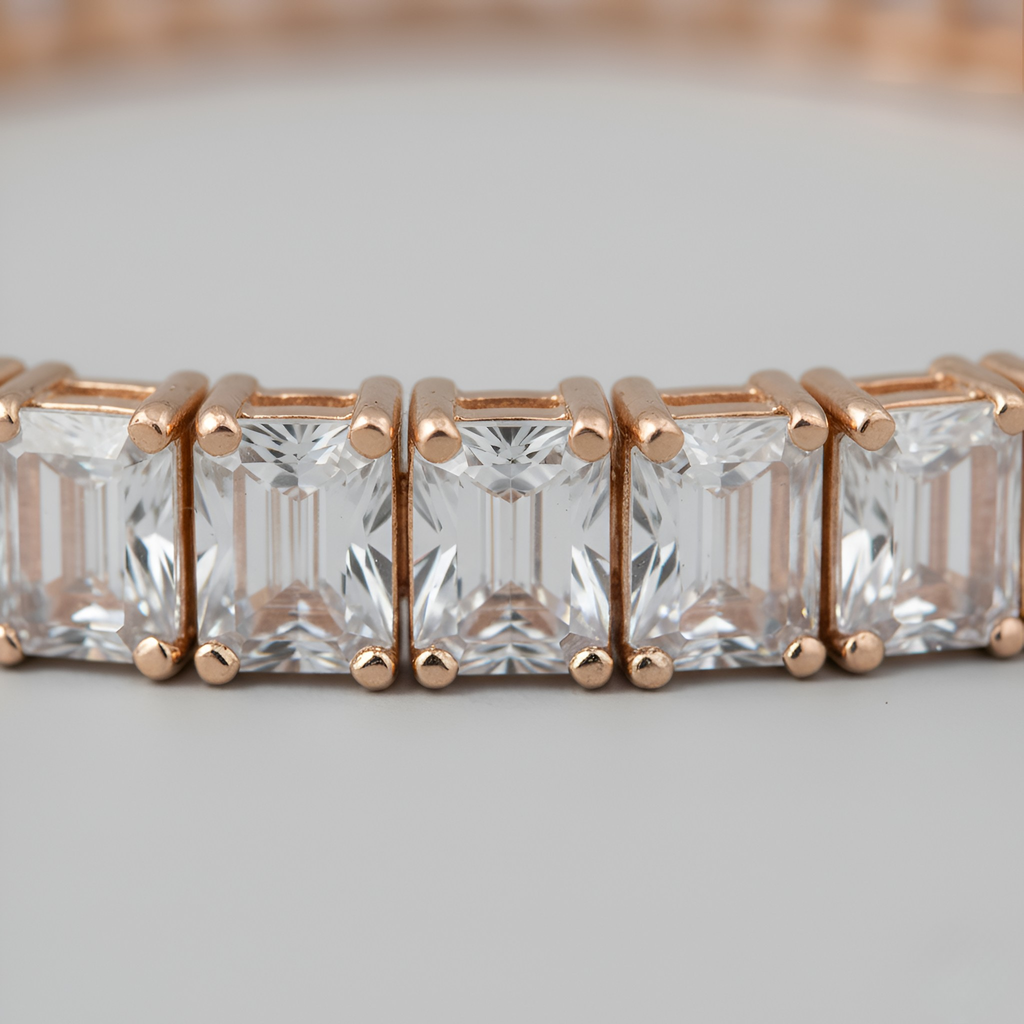 Gold Baguette Tennis Bracelet - Oh Rosewood