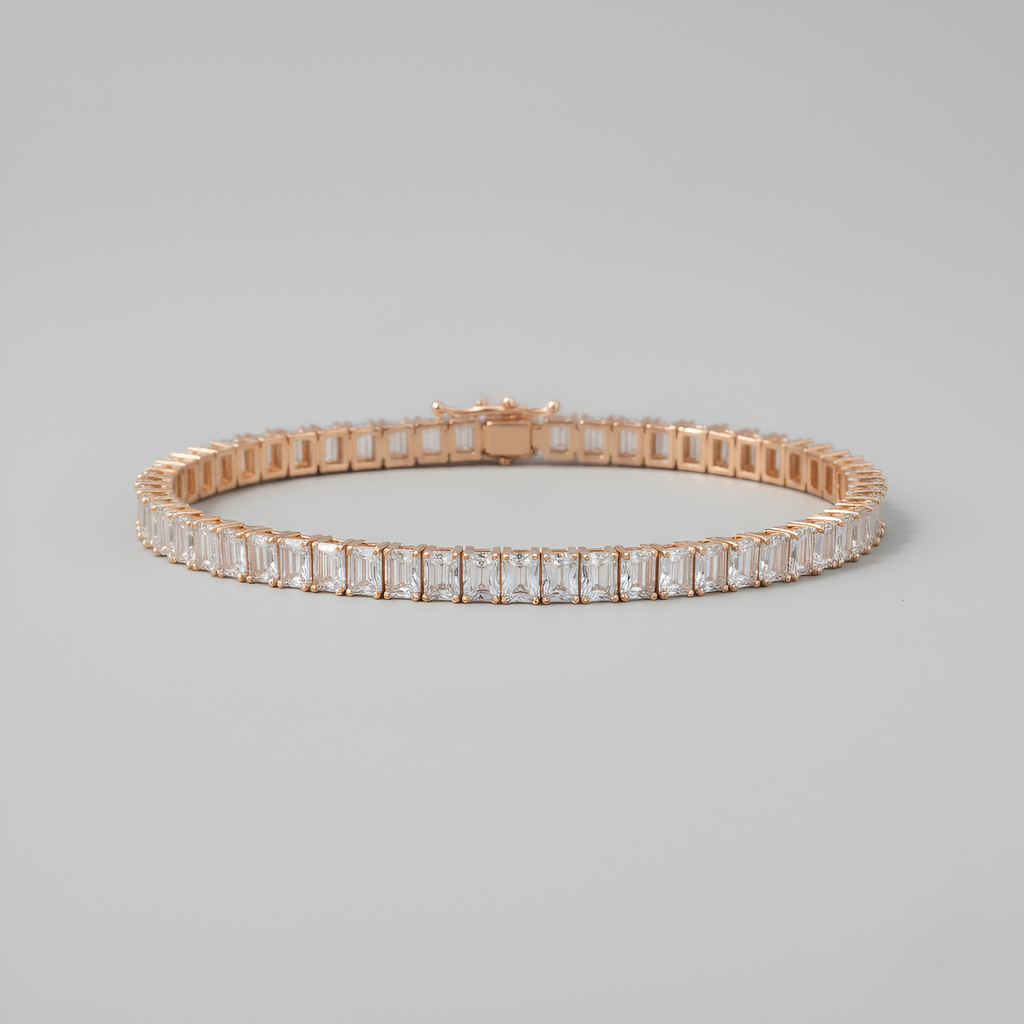 Gold Baguette Tennis Bracelet - Oh Rosewood