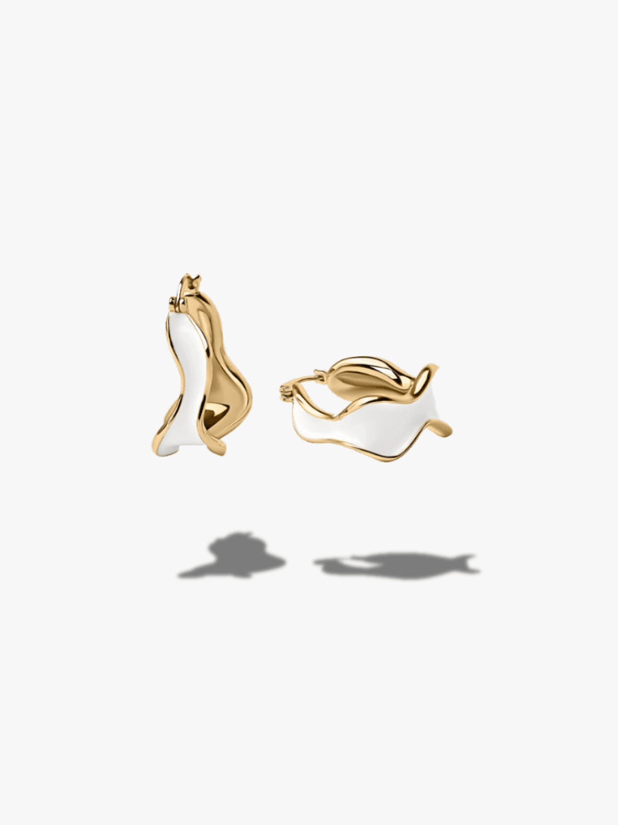 White detailed earrings - Oh Rosewood