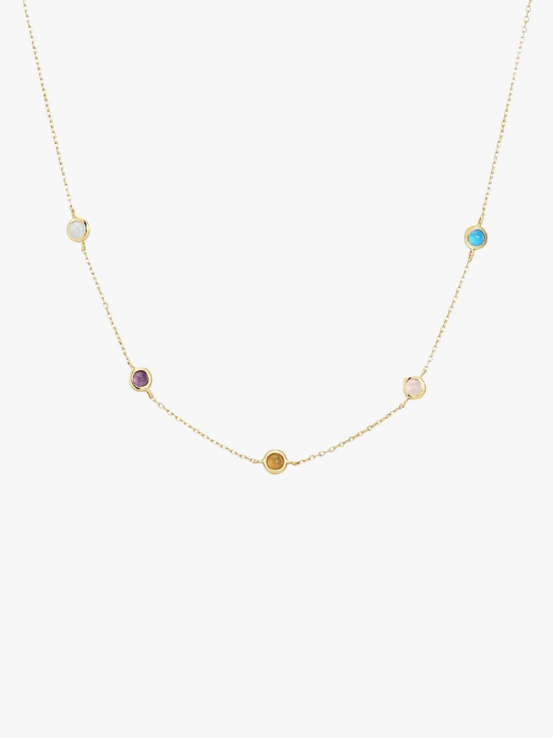Multi-Stone Dot Necklace - Oh Rosewood