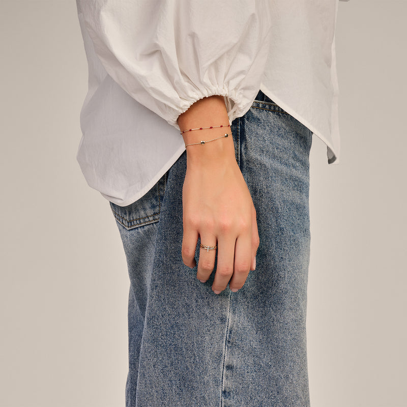 Resin Bead Chain Bracelet - Oh Rosewood
