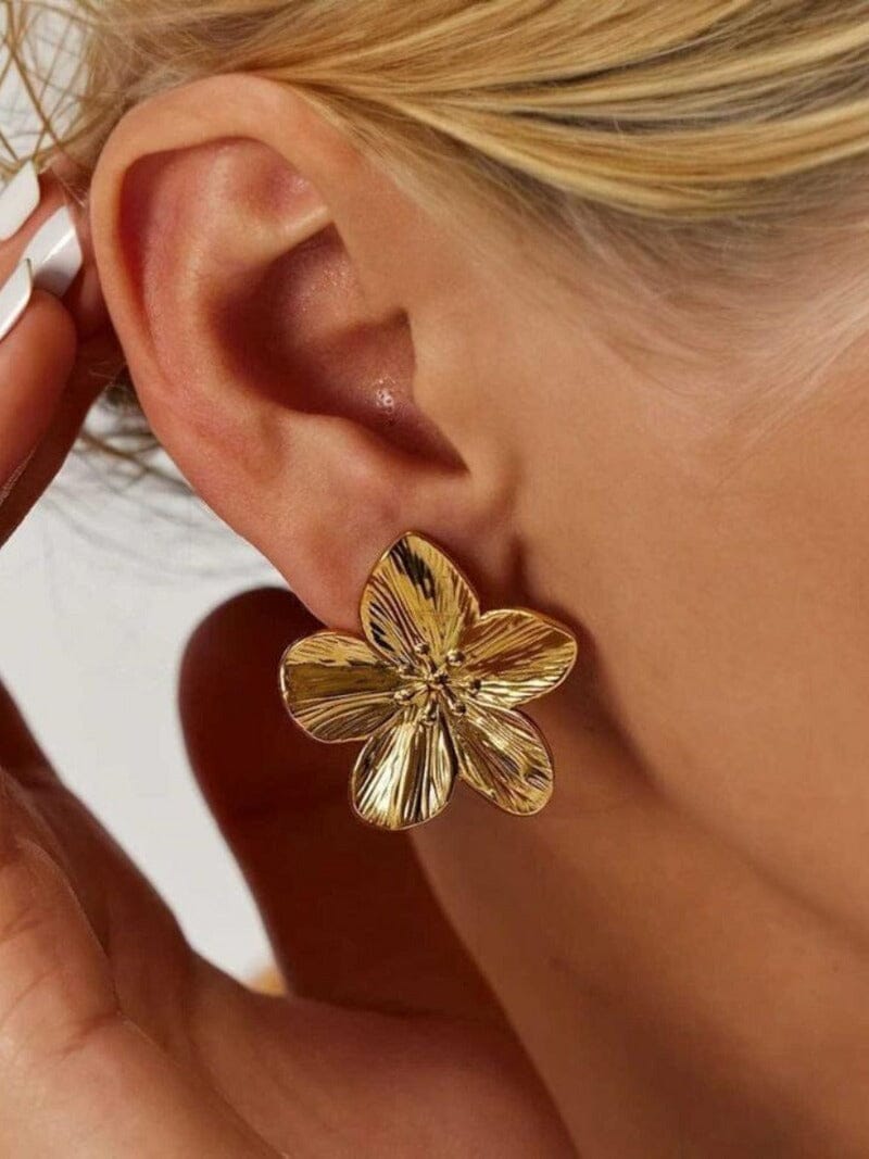 Bold Floral Stud Earrings - Oh Rosewood