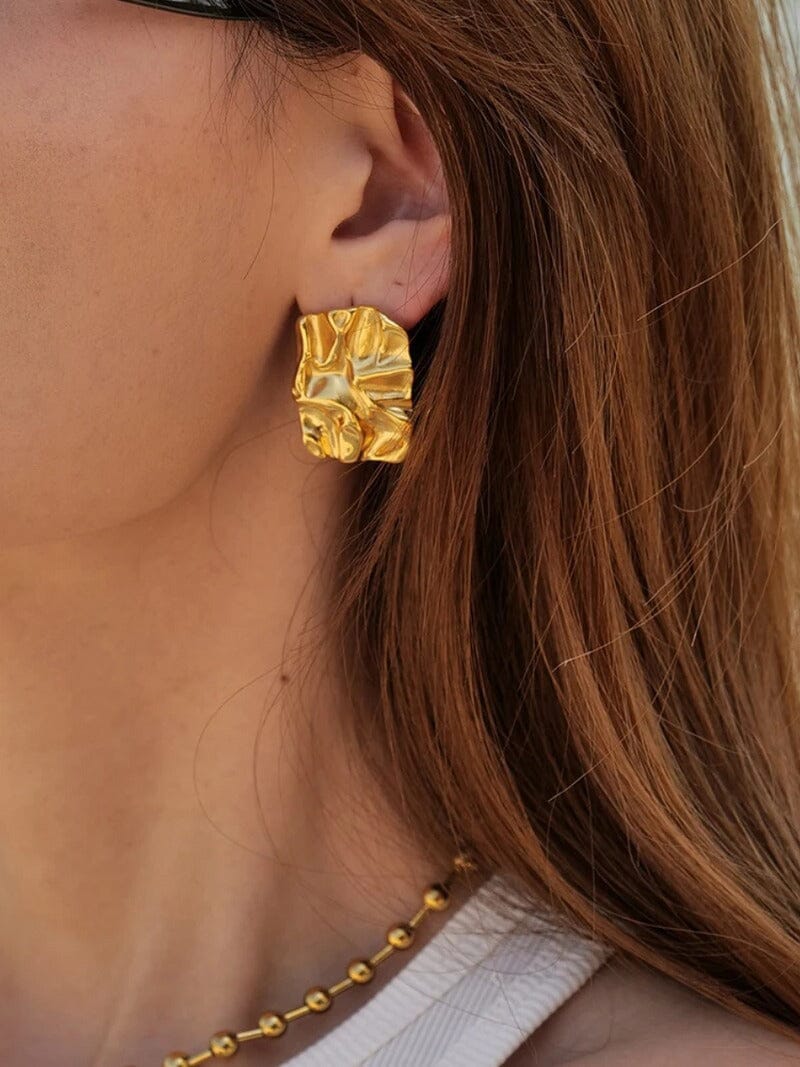 Sculpted Abstract Stud Earrings - Oh Rosewood