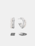 Pearl & Crystal Detail Hoop Earrings - Oh Rosewood