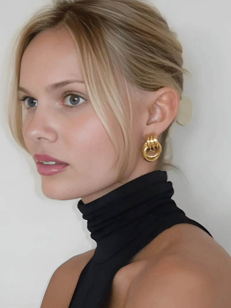 Layered Knot Circle Earrings - Oh Rosewood