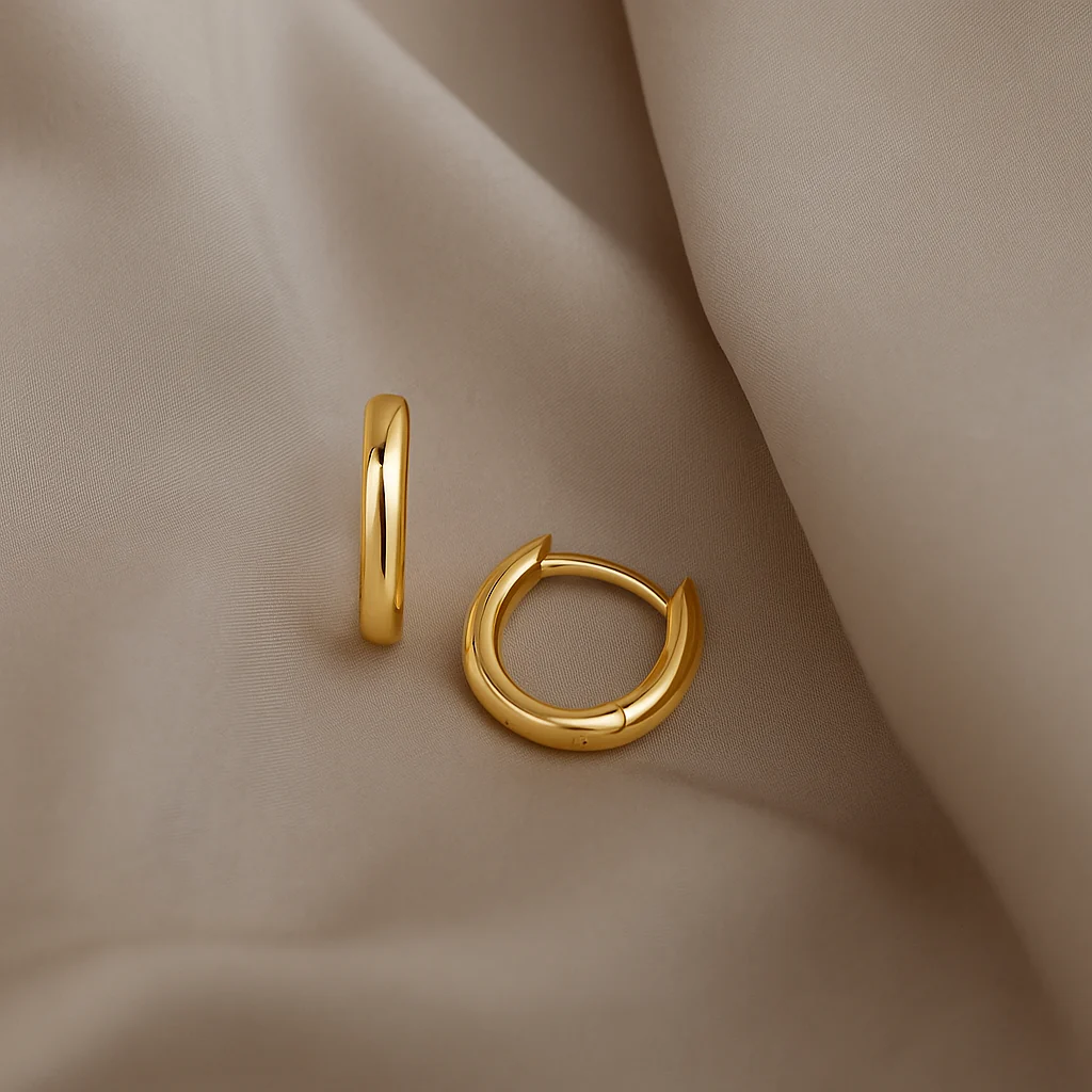 Yellow Gold Oval Earrings - Oh Rosewood