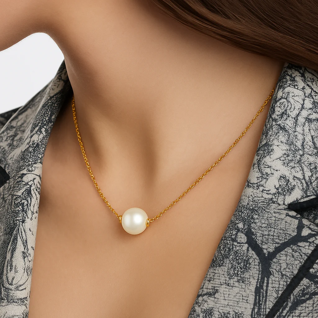 Yellow Pearl Pendant Necklace - Oh Rosewood