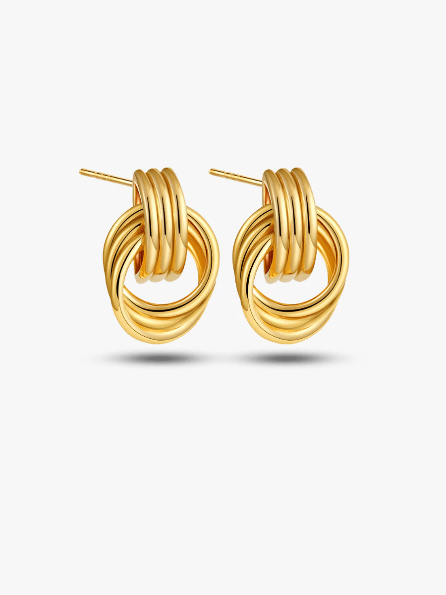Layered Knot Circle Earrings - Oh Rosewood