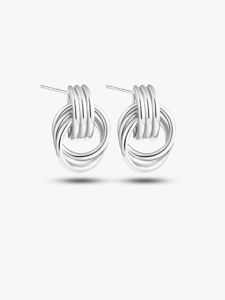 Layered Knot Circle Earrings - Oh Rosewood