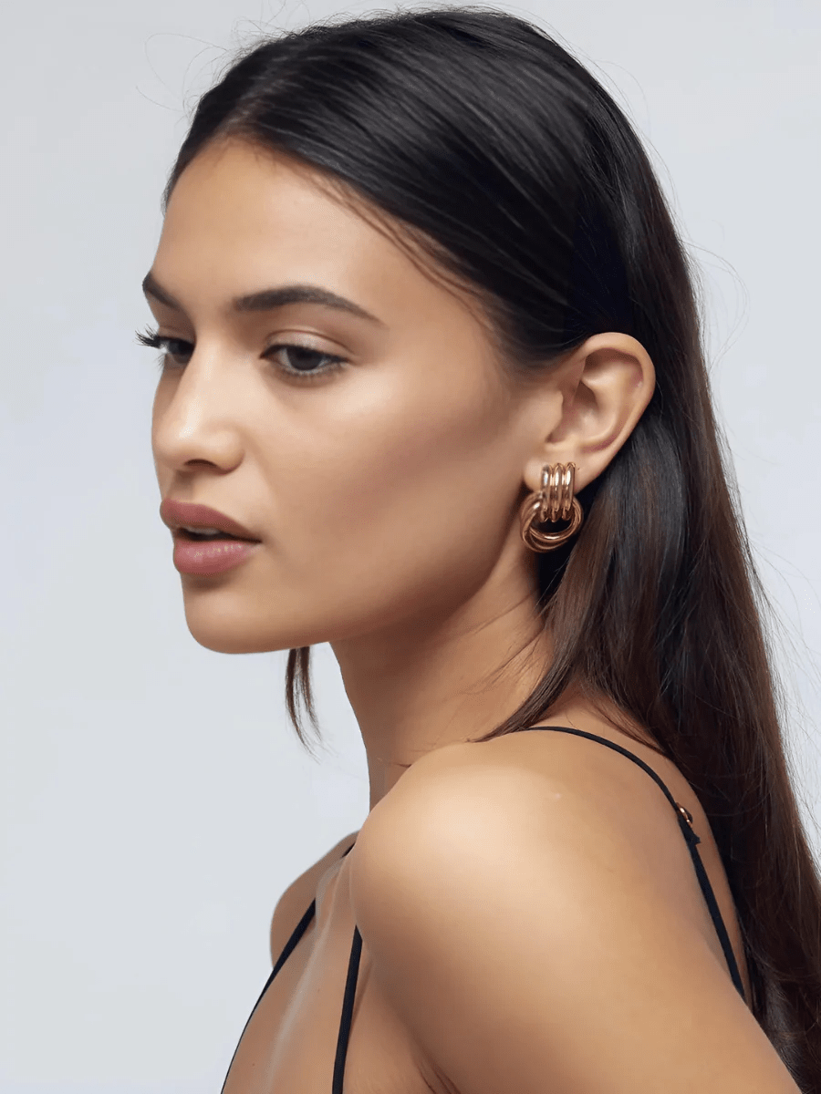 Layered Knot Circle Earrings - Oh Rosewood
