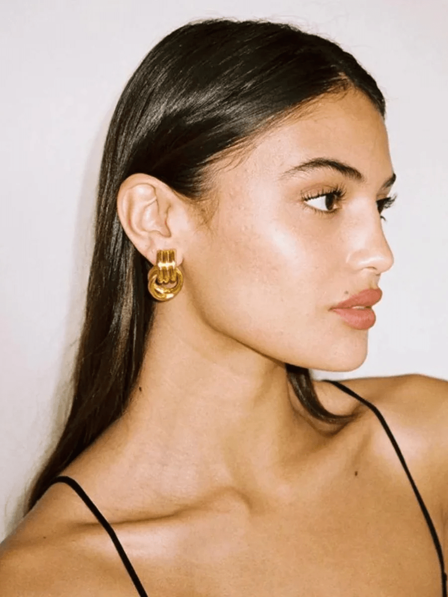 Layered Knot Circle Earrings - Oh Rosewood
