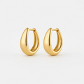 Yellow Gold Oval Earrings - Oh Rosewood